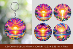 keychain sublimation - sunset beach Product Image 1