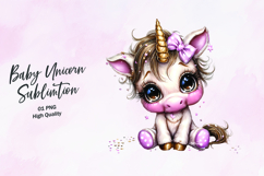 Baby Unicorn clipart sublimation png Product Image 1