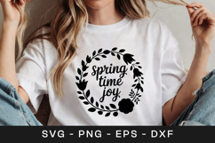Spring Time Joy Floral Quote SVG PNG Product Image 1