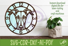 Greyhound Dog clock wall clock laser cut file 1 Product Image 2