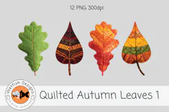 Quilted Fabric PNG Leaves 1 Product Image 3