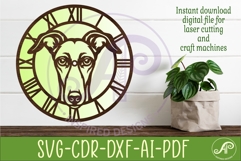 Greyhound Dog clock wall clock laser cut file 2 Product Image 2