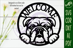Welcome English Bulldog wall sign svg laser cut file Product Image 2