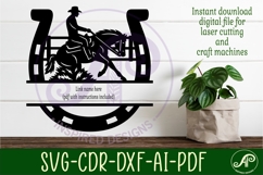 Horse Shoe Reining Name sign svg laser cut template Product Image 2