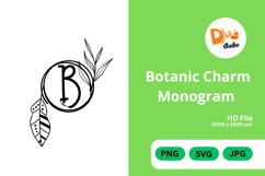 Botanic Charm Monogram -Elegant Floral Letters SVG, PNG, JPG Product Image 1