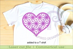 Kumiko pattern heart wall sign, SVG file. design 1 Product Image 2