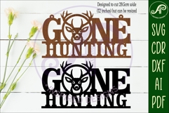 Gone hunting wall art sign Deer hunter Product Image 2