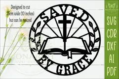 Saved By Grace SVG, Christian Wall Sign Laser Cut File Faith Product Image 2