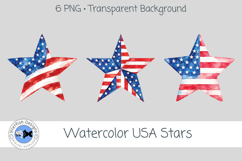 USA Watercolor PNG Stars 1 Product Image 5