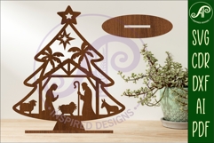Christmas tree stand, laser cut file, Nativity Christmas Product Image 2