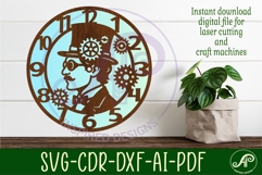 Steampunk man wall clock laser cut files Product Image 2