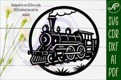 Steam Train wall sign svg laser cut Product Image 2