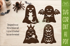 Cute Ghost SVG Halloween Laser Cut Silhouettes 2 Product Image 2