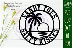Sandy Toes Salty Kisses SVG Beach Sign, Coastal Wall Art Product Image 2