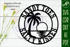 Sandy Toes Salty Kisses SVG Beach Sign, Coastal Wall Art Product Image 2