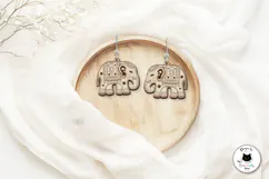 Elephant Earrings Laser Cut SVG | Boho Jewelry Product Image 2