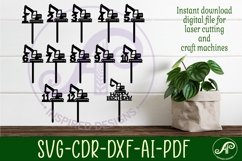 Digger number cake toppers, 13 designs SVG laser cut Product Image 2