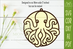 Octopus Suncatcher SVG | Ocean Window Hanger Laser Cut Fi Product Image 2