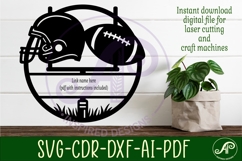 American football theme name wall art sign, SVG personalized Product Image 2