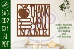 Teacher thank you square name sign svg laser Product Image 2