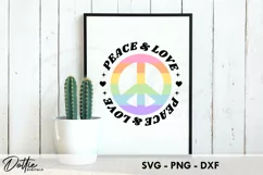 Peace And Love Symbol SVG DXF PNG LGBTQ Rainbow Colors Product Image 2