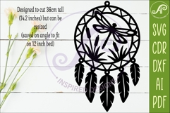 Dragonfly Dreamcatcher Laser Cut File, Garden Wall Art Product Image 2