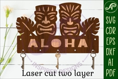 Tiki heads Key holders for metal and laser cutting Product Image 2