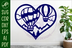 Hot air balloon wall sign, SVG file. vector sign Product Image 2