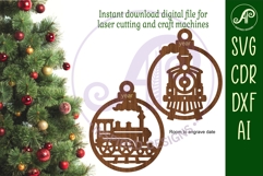 Steam train theme Christmas Ornament SVG Product Image 2