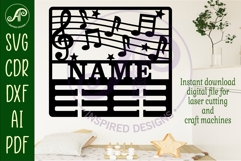 Music medal holder Name svg laser cut Product Image 2