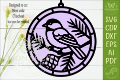 Chickadee Bird Suncatcher SVG | Stained Glass Style Laser Cu Product Image 2