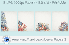 Americana Floral Junk Journal Papers 2 Set of 8 Product Image 3