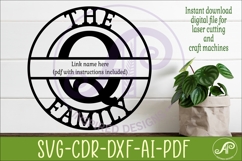Monogram Family Letter Q Name Sign SVG Product Image 2