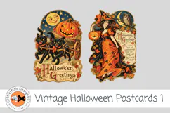 Halloween Vintage PNG Postcards 1 Product Image 3