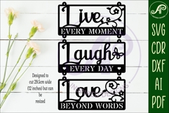 Live, Laugh, Love words wall sign, SVG file. vector sign Product Image 2