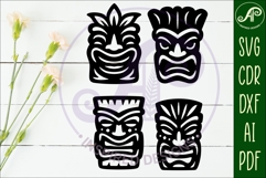 Tiki head Silhouette laser cut outs 1 Product Image 2