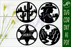 Western Cowboy Coasters SVG, Ranch Rodeo theme 1 Product Image 2