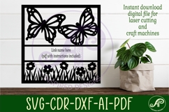 Butterflies and flowers name sign svg laser cut template Product Image 2