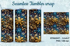 Winter vibe/ Snowflakes Tumbler Sublimation, 20 oz Seamless Product Image 2