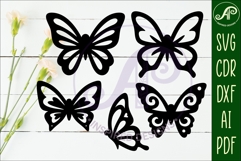 Butterfly and Dragonfly silhouette Bundle x 35 Product Image 8