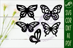 Butterfly and Dragonfly silhouette Bundle x 35 Product Image 7