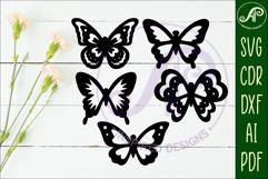 Butterfly and Dragonfly silhouette Bundle x 35 Product Image 9