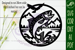 Rainbow Trout Fish wall sign svg laser cut Product Image 2