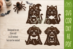 Cute Pet Ghost SVG designs. Halloween Dog &amp; Cat Ghost Laser Product Image 2