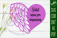 Angel wings half heart wall sign, SVG file. Product Image 2
