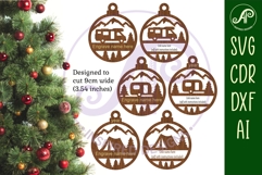 Caravan, Campervan, Tent, camper Christmas Ornament SVG Product Image 2