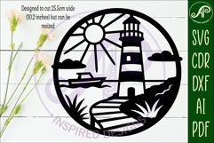Lighthouse coast scene wall art sign, SVG file. vector file Product Image 2