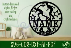 Inline skater male name sign, SVG, sports themed wall art Product Image 2