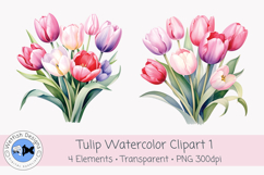 Spring Tulips PNG Watercolor Clipart 1 Product Image 3