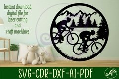 Cyclist wall art sign, SVG file. vector file Product Image 2